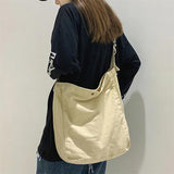 Canvas Shoulder Bag Solid Crossbody Bag Casual Messenger Bag South Korea Style