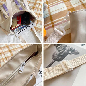 Preppy Students Casual Shoulder Bags Canvas Harajuku Bookbag Travel Tote