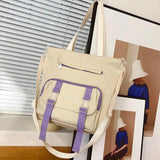 Preppy Students Casual Shoulder Bags Canvas Harajuku Bookbag Travel Tote