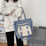 Preppy Students Casual Shoulder Bags Canvas Harajuku Bookbag Travel Tote