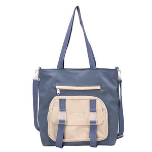 Preppy Students Casual Shoulder Bags Canvas Harajuku Bookbag Travel Tote