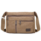 Canvas Casual Shoulder Crossbody Outdoor Bag Mens Travel School Retro Zipper Sho