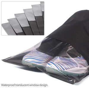 AUAU-12PCS Travel Shoe Bags Waterproof Non-Woven storage With Rope - X-Large