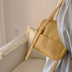 Square Shaped PU Leather Shoulder Bag for Women