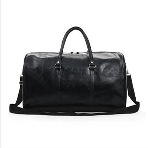 Large Duffle Leather Travel Bag Fitness Gym Shoulder Handbag Men Zipper Pu