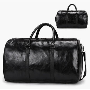 Large Duffle Leather Travel Bag Fitness Gym Shoulder Handbag Men Zipper Pu