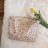 Sweet and Fresh Oil Painting Cotton Storage Bag