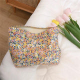 Sweet and Fresh Oil Painting Cotton Storage Bag