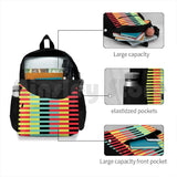 Stripes Outdoor Hiking Backpack Waterproof Camping Red Yellow