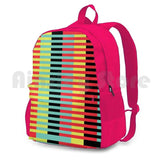 Stripes Outdoor Hiking Backpack Waterproof Camping Red Yellow