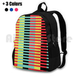 Stripes Outdoor Hiking Backpack Waterproof Camping Red Yellow