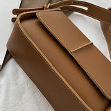 Flap Girls Shoulder Handbags Leather Solid Women Crossbody Bag