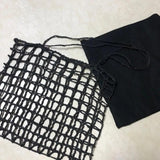 Korean Large Capacity Straw Tote Bag One Shoulder Square Handbag Messenger Bag