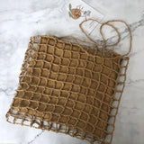 Korean Large Capacity Straw Tote Bag One Shoulder Square Handbag Messenger Bag