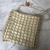 Korean Large Capacity Straw Tote Bag One Shoulder Square Handbag Messenger Bag
