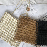 Korean Large Capacity Straw Tote Bag One Shoulder Square Handbag Messenger Bag