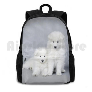 Samoyed Puppies Hiking Backpack Waterproof Camping