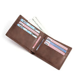 Vintage Leather Wallet Men Slim Bifold Short Purse Gift