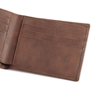 Vintage Leather Wallet Men Slim Bifold Short Purse Gift