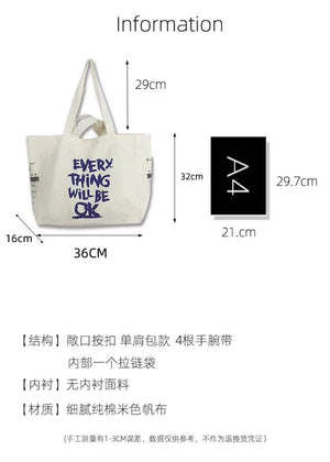 Everything Will Be OK Print Messenger Handbag Shoulder Bag