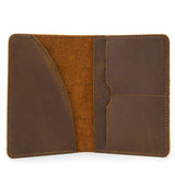 Leather Men Passport Cover Wallet Travel Holder Folder Bag