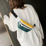 Canvas Waist Bag Women Letter Bum Bag Packs Chest Crossbody bag