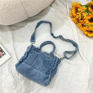 Vintage Denim Shoulder HandBag Travel Shopping Bag Cross Body