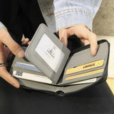 Men's Plaid Short Wallet Anti-theft Leather Money Clip