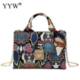 Snakeskin Scarf Women's Shoulder Bag Chain Handbag