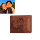 Engraved Retro Short Two Fold Wallet for Him