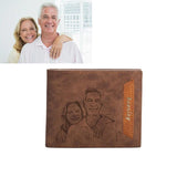 Engraved Retro Short Two Fold Wallet for Him