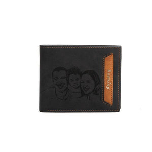 Engraved Retro Short Two Fold Wallet for Him