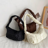 Embroidered Rhombus Shoulder Bag with Tassel Detail
