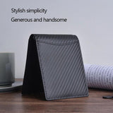 RFID Carbon Fiber Leather Men's Wallet Trifold Magic Money Purse