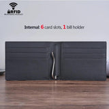 RFID Carbon Fiber Leather Men's Wallet Trifold Magic Money Purse