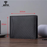 RFID Carbon Fiber Leather Men's Wallet Trifold Magic Money Purse