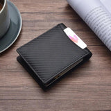 RFID Carbon Fiber Leather Men's Wallet Trifold Magic Money Purse