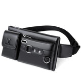 Men's PU Leather Waist Pack Fanny Bag Crossbody Black/Brown