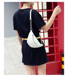 Women Solid Waist Fanny Pack PU Leather Money Belt Travel Bag