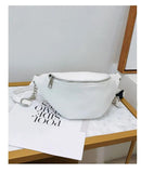 Women Solid Waist Fanny Pack PU Leather Money Belt Travel Bag