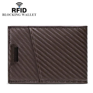 RFID Carbon Fiber Men's Slim Bifold Wallet