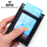 RFID Carbon Fiber Men's Slim Bifold Wallet