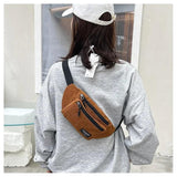 Corduroy Small Bag Female Phone Chest Bag Fanny Pack Crossbody Waist Bag