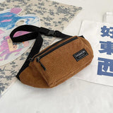 Corduroy Small Bag Female Phone Chest Bag Fanny Pack Crossbody Waist Bag