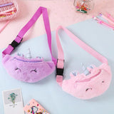 Unicorn Plush Waist Pack Girl Student Belt Bag Teenager