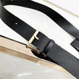 Women Leather Belt Bag Pure Ring PU Messenger Shoulder Chest Pouch