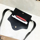 Women Leather Belt Bag Pure Ring PU Messenger Shoulder Chest Pouch
