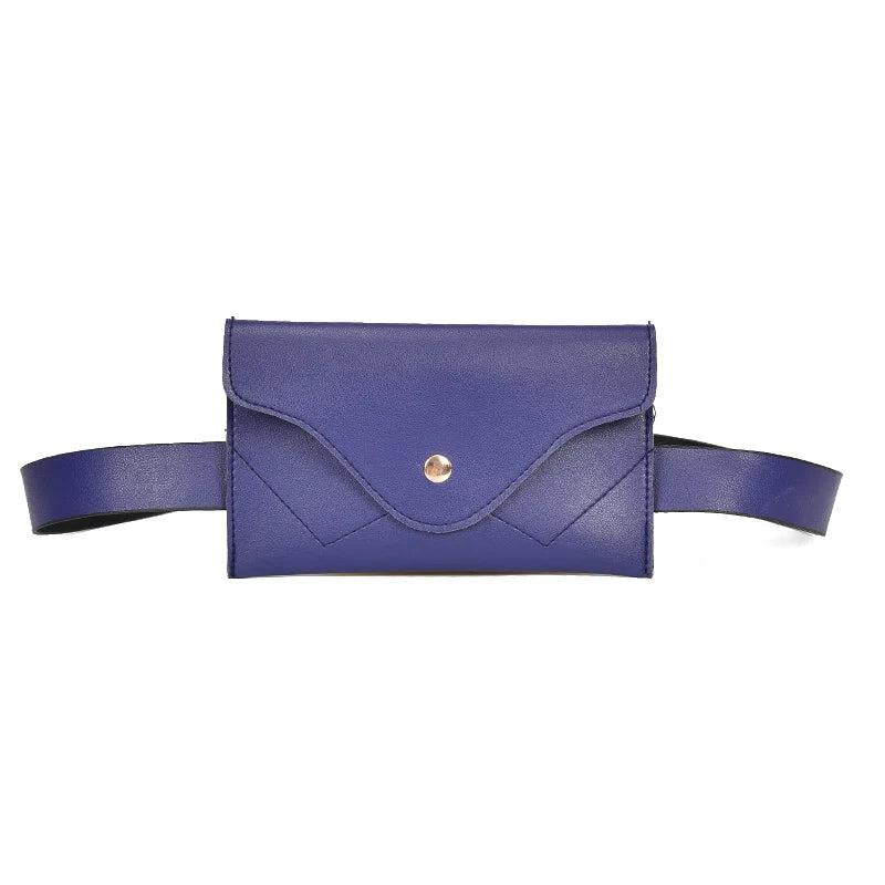 Women Leather Belt Bag Pure Ring PU Messenger Shoulder Chest Pouch