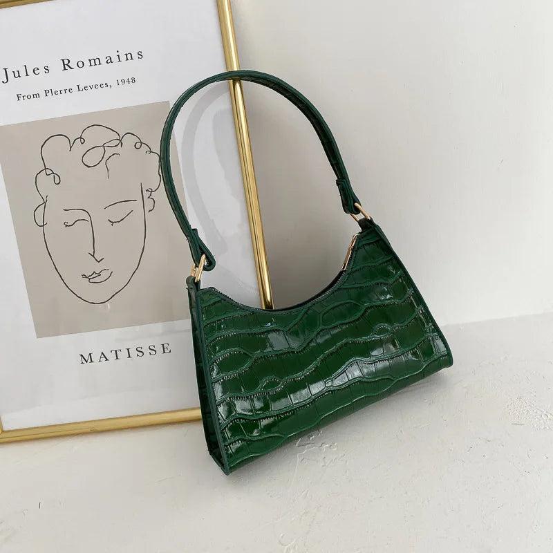 Stone Pattern PU Leather Shoulder Underarm Bag