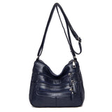 Soft Leather Shoulder Bags Multi-Layer Crossbody Handbag Purse